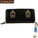 Coach(コーチ) アコーディオン ジップ アラウンド長財布 ゾーイ レザー ブラック 41862