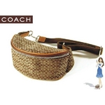 Coach(コーチ) バッグ ミニ シグネチャー ウエスト ポーチ キャメル S5093