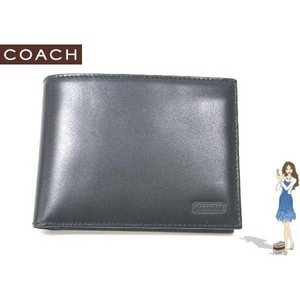 Coach(コーチ) 2つ折り財布 イングリッシュ ブライドル パスケース ID ウォレット ブラック S6485