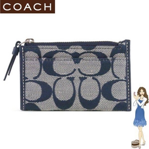 1:Coach(コーチ) 小銭入れ シグネチャー ミニ スキニー ネイビー 42840