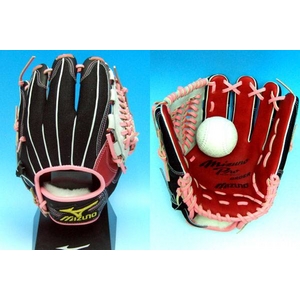 MIZUNOPRO(ミズノプロ) 軟式グローブ 内野手 ブラックメッシュ×ピンク 三浦モデル5mm小