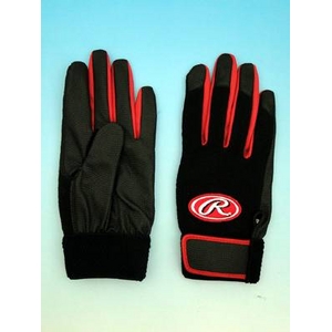 ☆Rawlings☆ 防寒用バッティング手袋（両手用） ブラック×レッド ブラック×レッド(9023) S