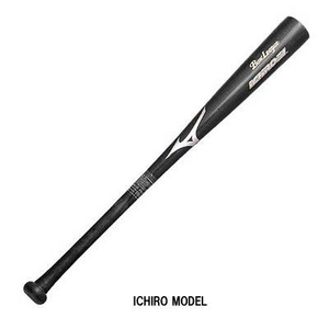 MIZUNO（ミズノ） 低学年でも扱える64cmのICHIRO型!! 少年軟式用木製バット 『プロモデル』 ブラック