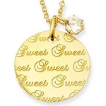 me. 【95-0194】メッセージネックレス・フルムーン　Sweet＆Sweet（YellowGoldコーティング）  TJ201002070ME