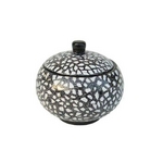蓋付き小物入れ/ボール あひるの卵殻模様 木製(漆塗り) ［工芸品/インテリア雑貨］ SB-D9