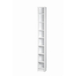 スリムラック 木製 幅20cm×奥行17cm×高さ180cm 〔本/CD/DVD収納〕 SR-M1800 WH ホワイト（白）