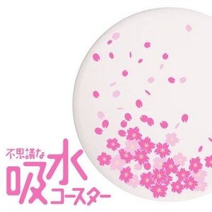 コースター【吸水コースター】いつでもさらさら （桜吹雪 ４枚セット（白））