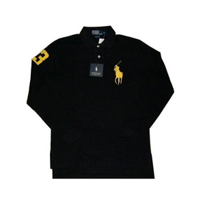 POLO Ralph Lauren(ポロ ラルフローレン) ビッグポニーポロシャツ(長袖) クラシックフィット ブラック×イエロー Sサイズ