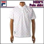 FILA GOLF（フィラゴルフ） メンズ プリント半袖ポロシャツ 740-624 WH M