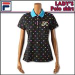 FILA GOLF（フィラゴルフ） レディース プリントポロシャツ 750-620 BK L