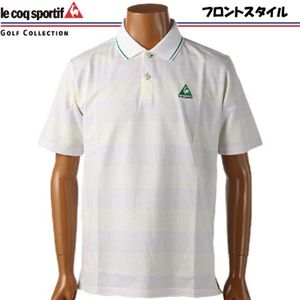 le coq sportif（ルコック スポルティフ） 半袖 ボーダーボタンポロシャツ QG2584 N942（ホワイト） L