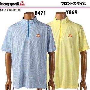 le coq sportif（ルコック スポルティフ） ハーフジップ ボーダー モックシャツ QG2600 B471 L