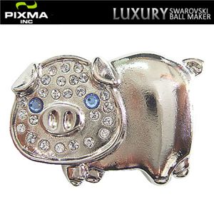 PIXMAGOLF（ピクシマゴルフ） スワロフスキーゴルフマーカー4点セット（Silver Pig）