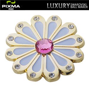 PIXMAGOLF（ピクシマゴルフ） スワロフスキーゴルフマーカー4点セット（Flower white）