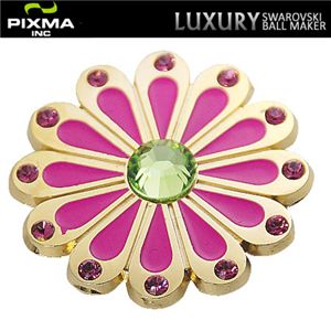 PIXMAGOLF（ピクシマゴルフ） スワロフスキーゴルフマーカー4点セット（Flower pink）