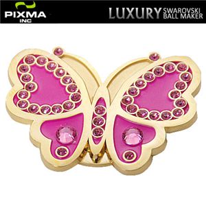 PIXMAGOLF（ピクシマゴルフ） スワロフスキーゴルフマーカー4点セット（Butterfly pink）