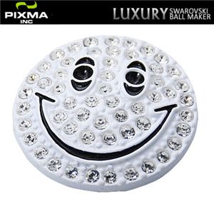 PIXMAGOLF（ピクシマゴルフ） スワロフスキーゴルフマーカー4点セット（Smiley white）