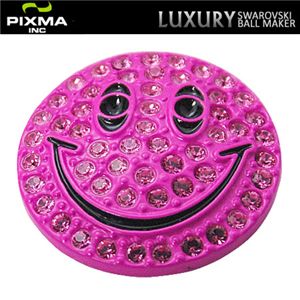 PIXMAGOLF（ピクシマゴルフ） スワロフスキーゴルフマーカー4点セット（Smiley pink）