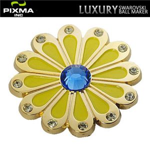 PIXMAGOLF（ピクシマゴルフ） スワロフスキーゴルフマーカー単品（Flower yellow）