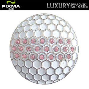 PIXMAGOLF（ピクシマゴルフ） スワロフスキーゴルフマーカー単品（Golfball Aqua Pink）