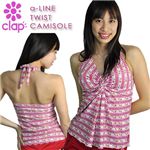 clap（クラップ） GINGHAM LASE Aラインツイストキャミソール CT10001/RD PINK/GINGHAMLASE M