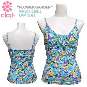 clap（クラップ） FLOWER GARDEN Vネックガーリーキャミソール CT10020/TQ TURQUOISE/FLOWER GARDEN M