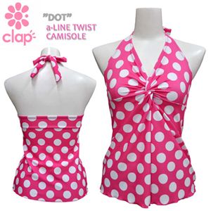 clap（クラップ） DOT Aラインツイストキャミソール CT10021/PK PINK/DOT M