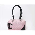 【中古B】CHANEL（シャネル） ボーリングバッグ カンボンライン ピンク/ブラック