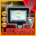 人感センサー付きLED投光器 【30W】 広角120度 防塵/防水機能 シルバー(銀)