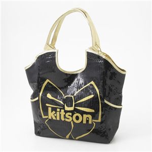 kitson（キットソン） スパンコールバッグ リボンプリント SEQUIN BOW TOTE 3385 BLACK