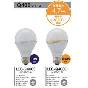 Luminous（ルミナス）　LED電球　40W　電球色　LEC-Q400D【12個セット】