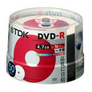 TDK データ用 DVD-R 4.7GB 16倍速対応 プリンタブルワイド 50枚入り [ DR47PWC50PS ]