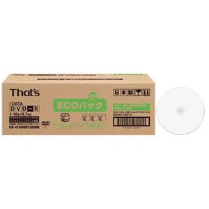 That's データ用16倍速対応DVD-R 200枚ボックス ECOパック[ DR-47AWWY200BN ]