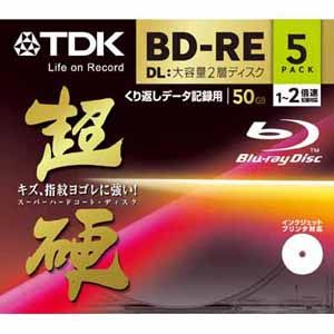 TDK データ用 2倍速対応BD-RE DL 5枚パック 50GB ワイドプリンタブル 超硬[ BED50HCPWA5A ]