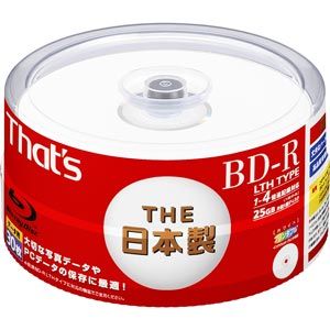 That's データ用 4倍速対応BD-R LTH TYPE 30枚パック 25GB プリンタブル [ BR-D25WPY30BC ]