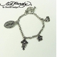 ED HARDYiGhn[fB[j XeXuXbg yMulti Charm Bracelet^OVAL LOGO CROSS FLOWER  CHARMz^EHB66SS ^Vo[摜ŏP