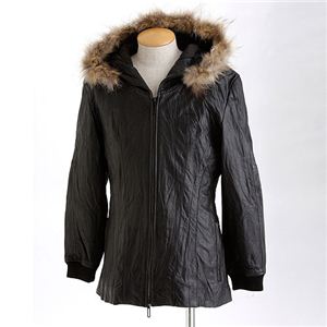 ファー付きラムレザージャケット パーカージャケット L