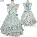 ブルーフラワー☆ノベルティストライプワンピース【お嬢様/ロリータ/姫系/イベント/仮装/パーティ/コスプレ/コスチューム/衣装】01000573 Lサイズ 