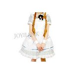 ブルーフラワー アリスドレスセット☆ノベルティストライプ柄【ロリータ/クリスマス/ハロウィン/イベント/仮装/パーティ/コスプレ/コスチューム/クラシカル/衣装】01000590 Lサイズ 