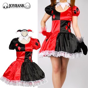 レッド×ブラック◆ジョーカーピエロ コスチューム【イベント/仮装/パーティ/ハロウィン/クリスマス/アリストランプ/コスプレ/コスチューム/衣装】01000666 Mサイズ