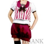 アンティークボーイ風ストライプセットアップ【マーチング/舞台衣装/イベント/仮装/ハロウィン/クリスマス/コスプレ/コスチューム/ロリータ/衣装】01000594 ネイビー Sサイズ