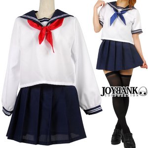 《廉価版》王道の女子高生セーラー服♪ スカーフ2色入り【コスプレ/コスチューム/制服/衣装】01010060 Mサイズ 長袖