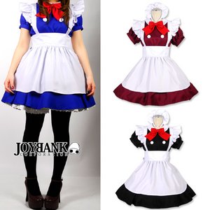 《大きいサイズ》エンジェルメイド コスチュームセット♪【ハロウィン/クリスマス/イベント/パーティ/仮装/コスプレ/コスチューム/ダークトーン/メイド/衣装】04000316-3Lサイズ ブルー