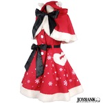 雪の結晶☆猫耳サンタワンピース＆ケープセット【コスプレ/コスチューム/クリスマス/イベント/パーティ/仮装/サンタコスチューム/衣装】01000716 Mサイズ 