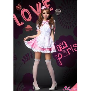メイド服 コスプレ ウェイトレス ピンク 白 z1172 コスチューム 衣装