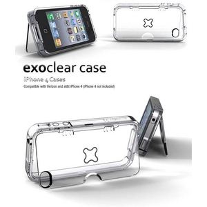 E307nCGhwbhzΉiPhone4S / iPhone4 X^htP[X Exoclear Case ی쁕X^h@\ X^ht+h~݌v Clear摜1