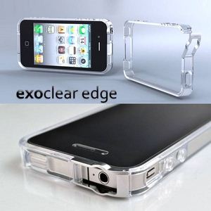 E305iPhone4S / iPhone4  op[P[X exoclear edge iGN\NA GbWj Smoke Black摜1