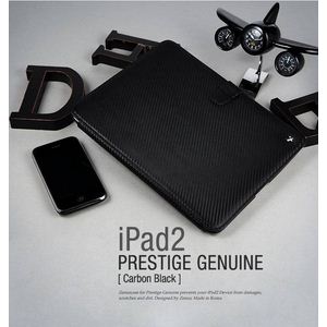 Z301iP2iPAD2 Prestige Genuine Carbon Leather case Black摜1