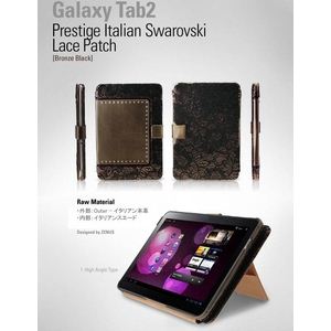 Z397GT2GALAXY Tab 10.1 LTE SC-01DPrestige Italian Swarovski Lace Patch Bronze BlackyC^A{vz 摜2XV