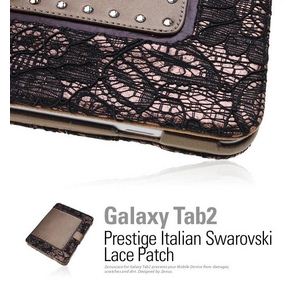 Z397GT2GALAXY Tab 10.1 LTE SC-01DPrestige Italian Swarovski Lace Patch Bronze BlackyC^A{vz 摜3XV